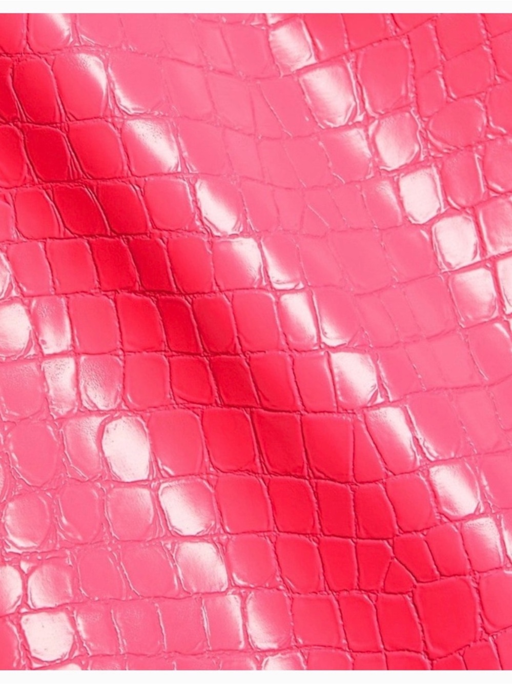 Alice+Olivia Wild Pink Elana Croc-Embossed Vegan Leather Skirt Size 6 - Picture 4 of 10